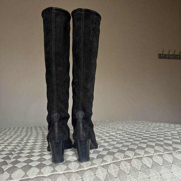 Peter Kaiser Black Suede Stretch Heeled Tall Pull On Boots UK 6.5 US 9 - Picture 9 of 16